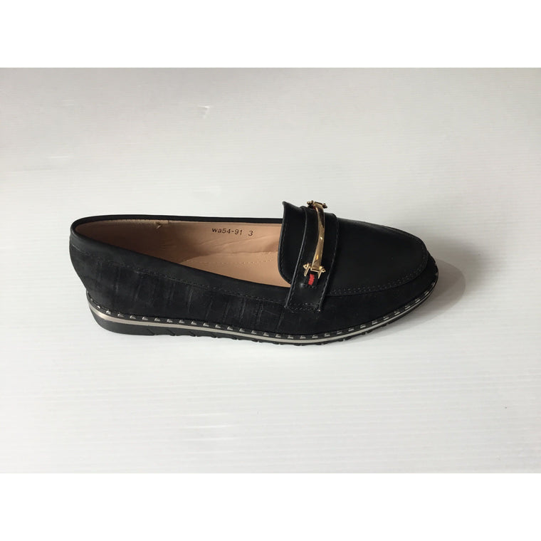 Shoes Women’s Black Loafers | WA54-91