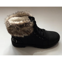 Boots Women’s Faux Fur Ankle Boots | Black R29015-1