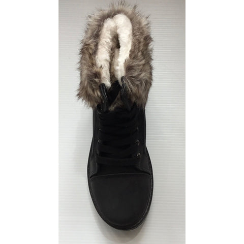 Boots Women’s Faux Fur Ankle Boots | Black R29015-1