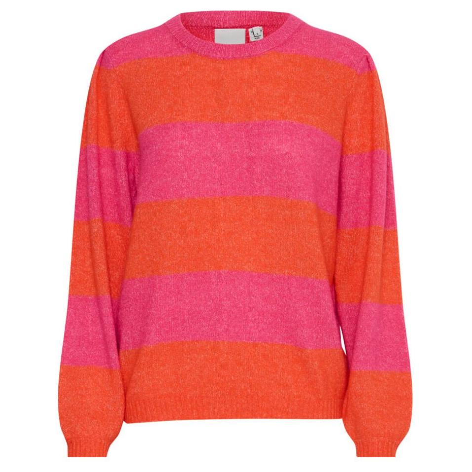 Ichi Women’s Ihdusty LS Stripe Top | Pink Yarrow