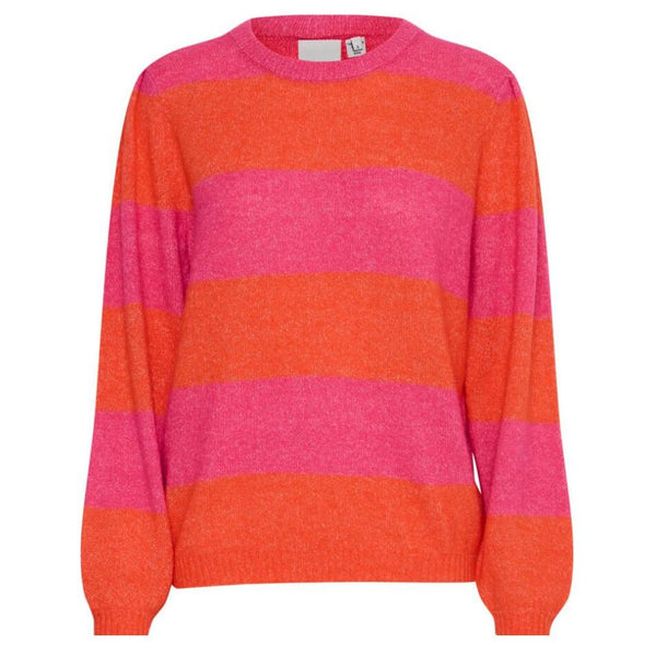 Ichi Women’s Ihdusty LS Stripe Top | Pink Yarrow