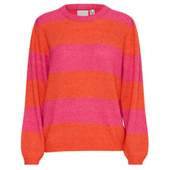 Ichi Women’s Ihdusty LS Stripe Top | Pink Yarrow