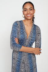 Onjenu Women’s Amy Dress | Snake Blue Grey