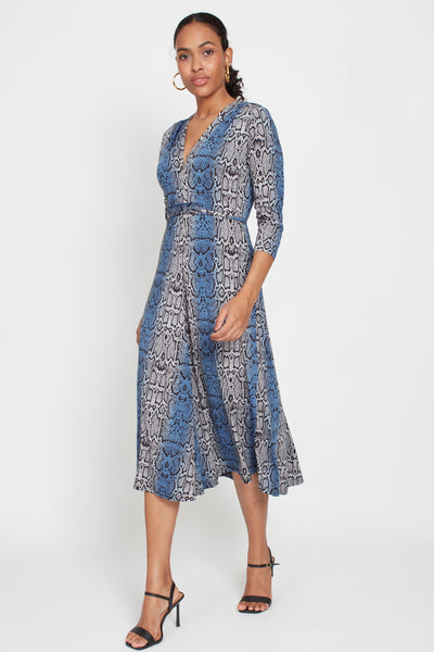 Onjenu Women’s Amy Dress | Snake Blue Grey