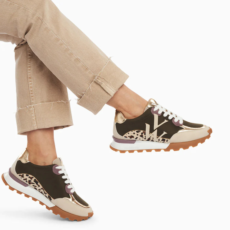 Vanessa Wu Women's Sneakers |Pia beige and black BK 2623