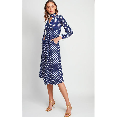 Onjenu Women's Dress | Nell Polka Dot Navy