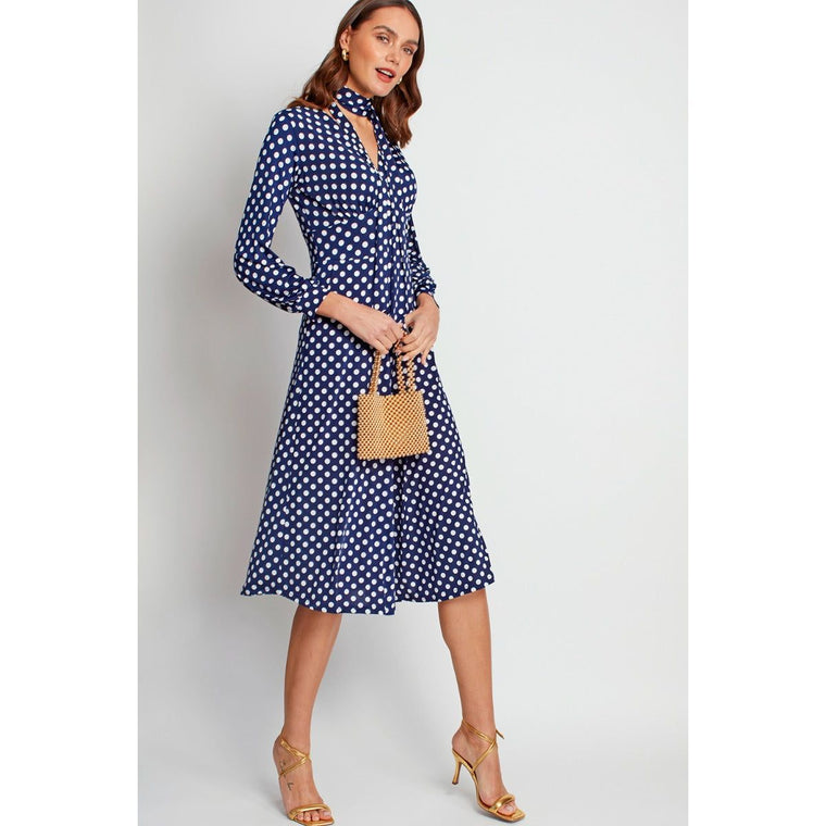 Onjenu Women's Dress | Nell Polka Dot Navy