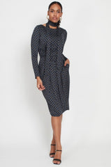 Onjenu Women’s Sydney Dress | Geo Green Navy
