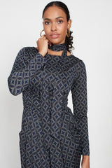 Onjenu Women’s Sydney Dress | Geo Green Navy