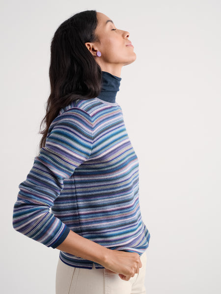 Seasalt Womens Makers Jumper | Ripple Marks Grape Thistle Mix