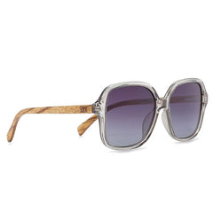 Soek Women’s Sunglasses Scarlett Grey Mist - With Grey Graduated Polarised - Lens Walnut  Arms
