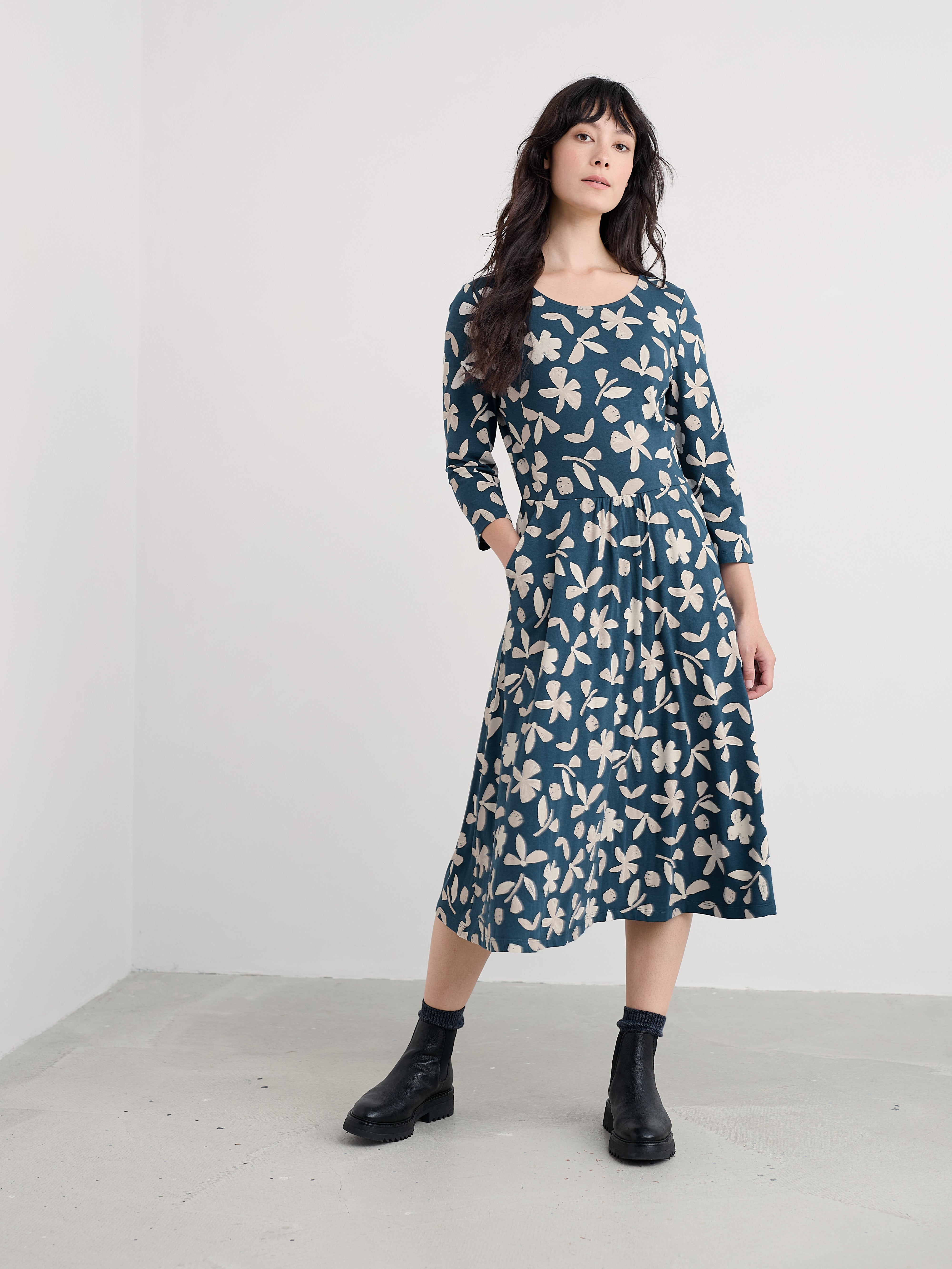 Seasalt Womens April Dress Regular | Organic Dark Lugger