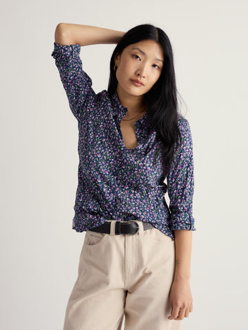 Seasalt Womens Larissa Shirt | Flax Flower Bright Orchid