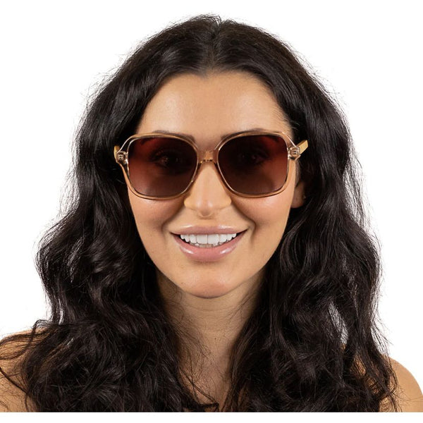 Soek Women’s Sunglasses Scarlett Champagne - Clear Pink Brown Graduated Lens - White Maple Arms