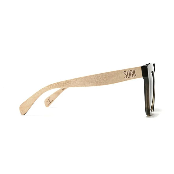 Soek Women’s Sunglasses Milla Khaki - Khaki Frame Brown Graduated Lens - White Maple Arms
