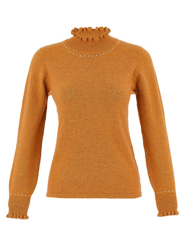 Dolcezza Women’s Camel Turtleneck Jumper | 75309