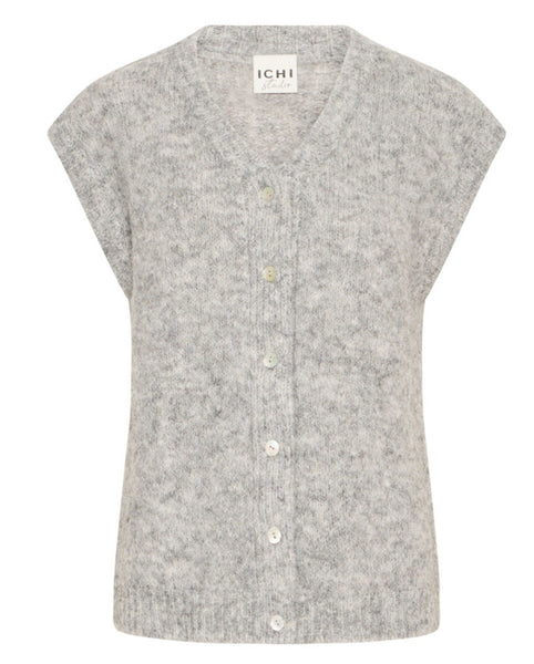 Ichi Women’s Ihbelablue WA Waist Coat | Light Grey Melang
