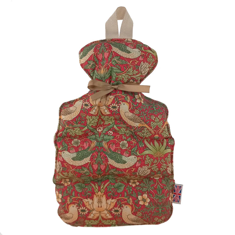 The Wheatbag Company Women’s Hot Water Bottle | William Morris Strawberry Thief Crimson