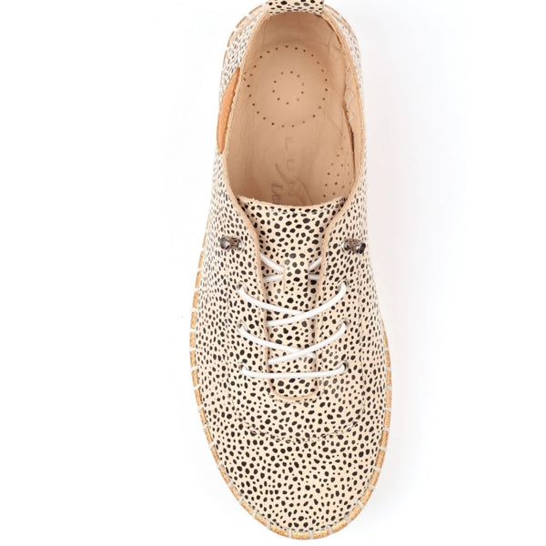 Lunar Women’s Evette Leather Plimsoll - Animal FLE056