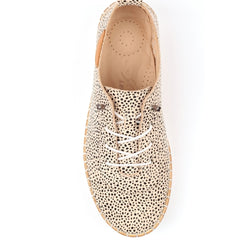 Lunar Women’s Evette Leather Plimsoll - Animal FLE056