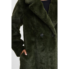 Ichi Women's Faux Fur Coat | Forest Night Ihhaya JA