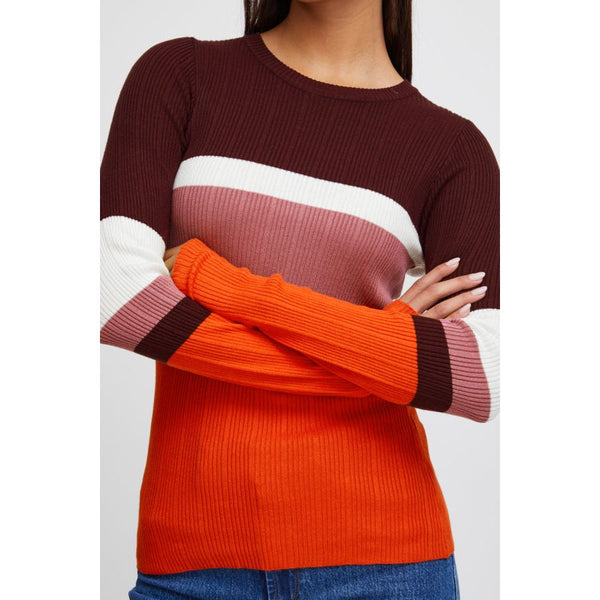 Ichi Women's Sweater | Ihmafa Multi Colour Stripe