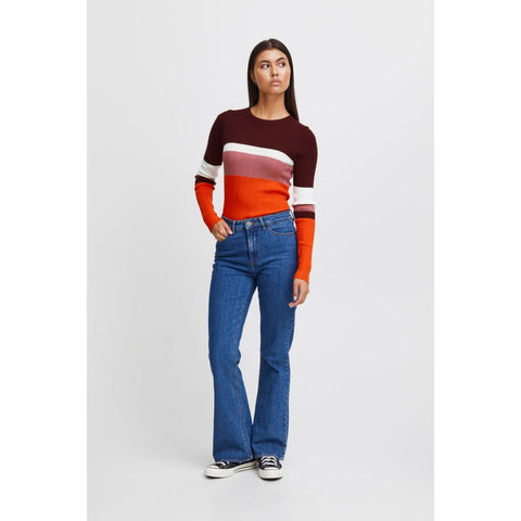 Ichi Women's Sweater | Ihmafa Multi Colour Stripe