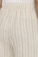 Ichi Women’s Ihlinno Shorts - Brown Stripe