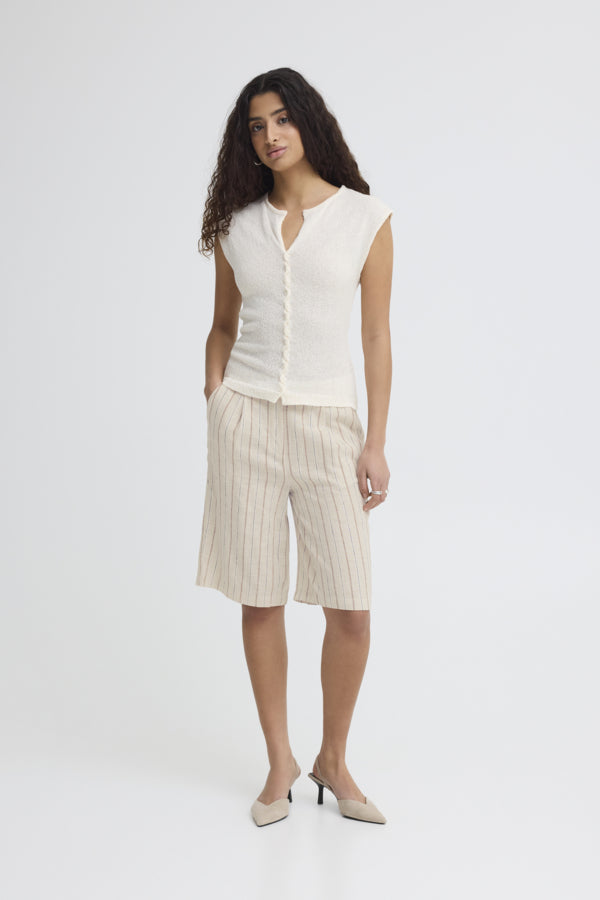 Ichi Women’s Ihlinno Shorts - Brown Stripe