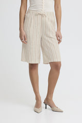 Ichi Women’s Ihlinno Shorts - Brown Stripe