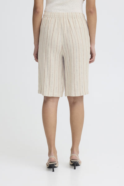 Ichi Women’s Ihlinno Shorts - Brown Stripe