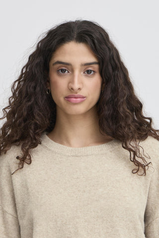 Ichi Women’s Ihdasila SS Pullover | Oatmeal Melange