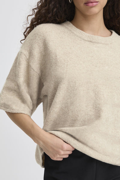 Ichi Women’s Ihdasila SS Pullover | Oatmeal Melange