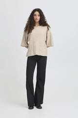 Ichi Women’s Ihdasila SS Pullover | Oatmeal Melange