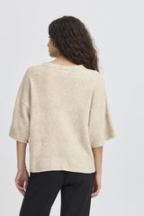 Ichi Women’s Ihdasila SS Pullover | Oatmeal Melange
