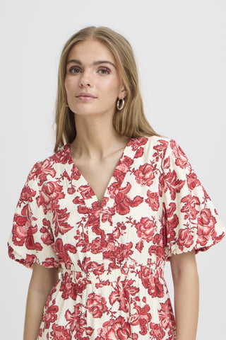 Ichi Women’s Ihgilvis Dress - Red Floral