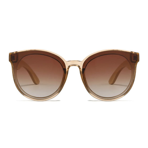 Soek Women’s Sunglasses Bella Champagne - Wooden Polarised Brown Graduated Lens - White Maple Arms