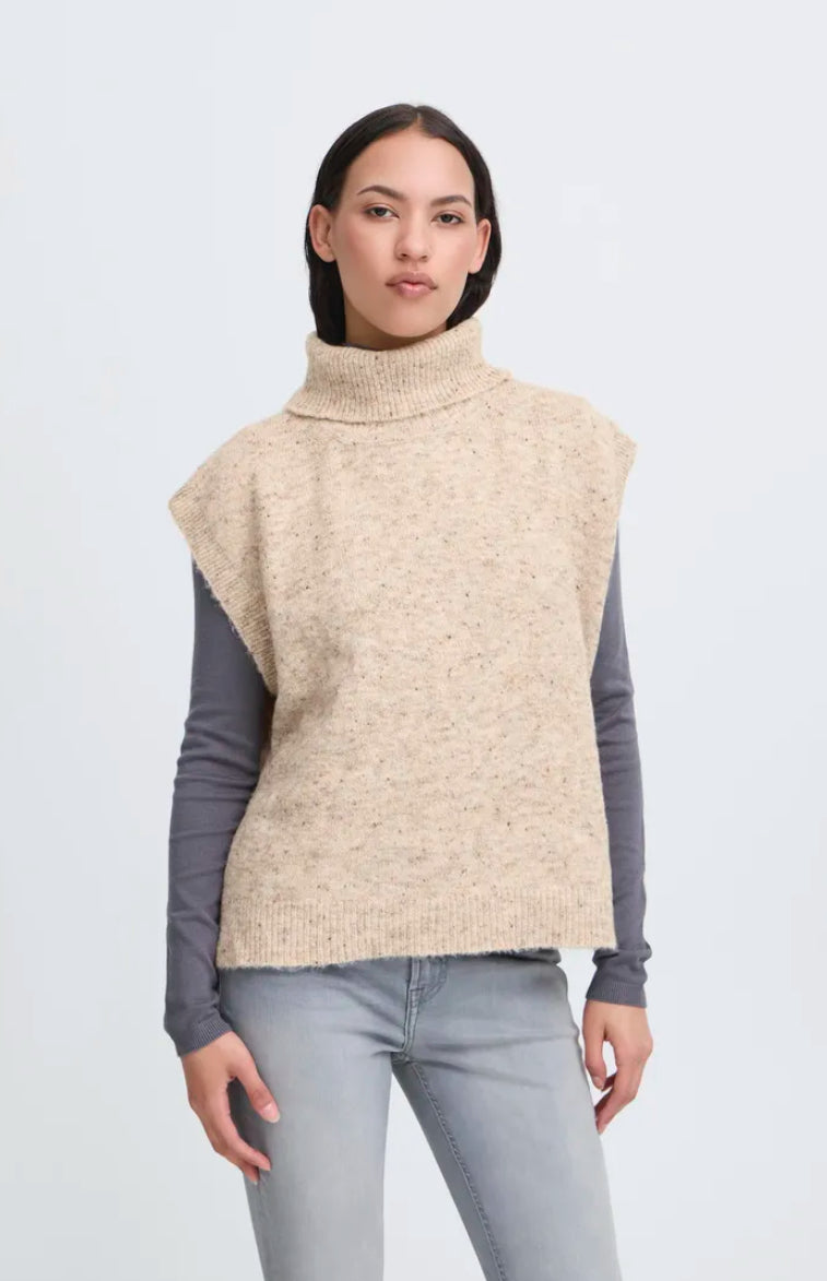 Ichi Women’s Ialotus Poncho | Travertine Melan