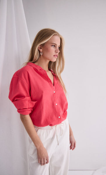Ichi Women’s Ihlinno SH Shirt | Geranium