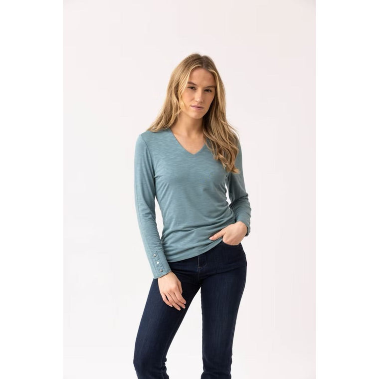 Marble Women’s V Neck Top Sea Foam | 6402 223