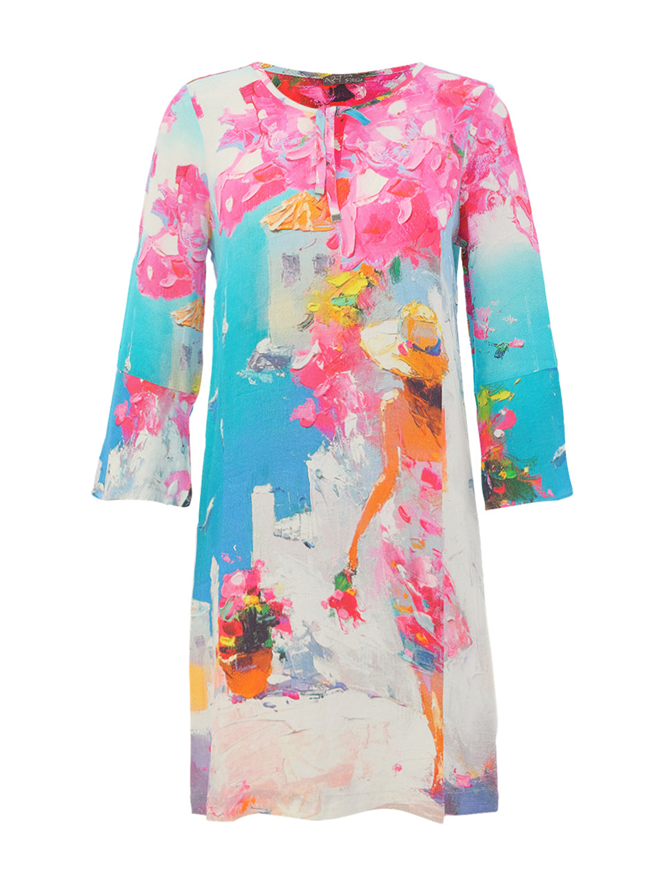 Dolcezza Women's Lincolnshire Colorful dress with abstract colourful print.