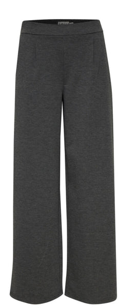 Ichi Women’s Trousers Long Dark Grey Melang | Ihkate Sus Wide PA2