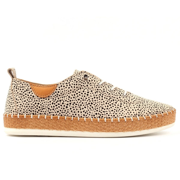 Lunar Women’s Evette Leather Plimsoll - Animal FLE056