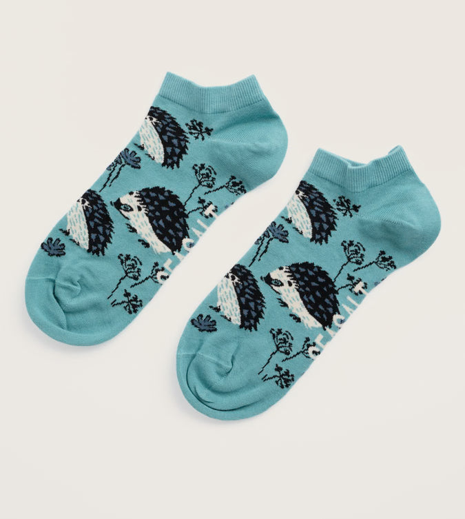 Seasalt Womens Arty Trainer Socks | Hedgehog Garden Riverside