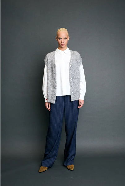 Ichi Women’s Ihbelablue WA Waist Coat | Light Grey Melang