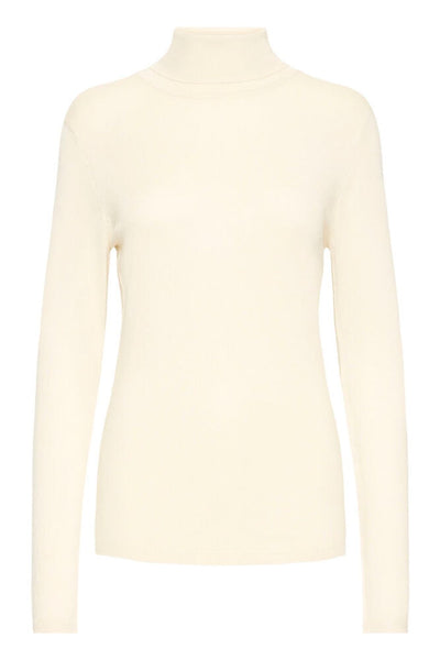 Ichi Women's Ihmafa Roll Neck Jumper | Almond Milk