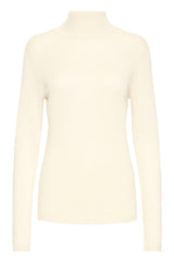 Ichi Women's Ihmafa Roll Neck Jumper | Almond Milk