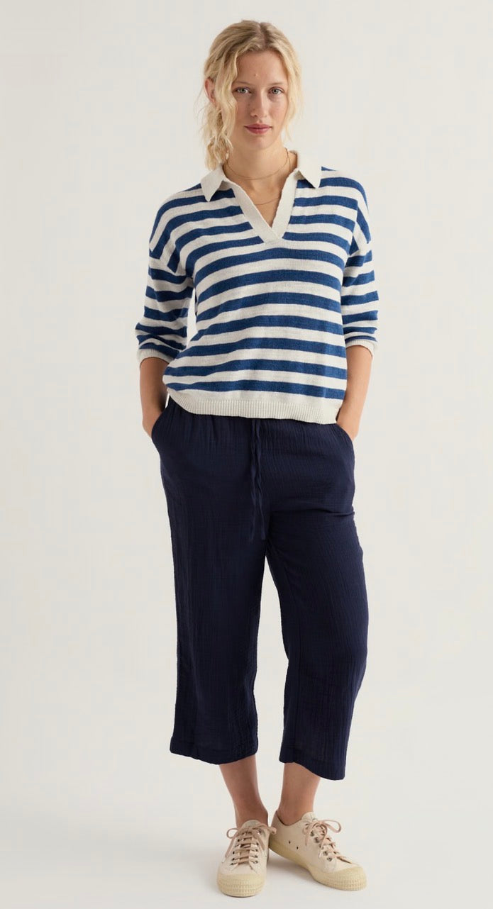 Seasalt Womens Gwynver Jumper | Dark Voyage Chalk