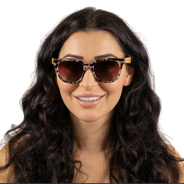 Soek Women’s Sunglasses Lila Grace Ivory Tortoise - Brown Lens - White Maple Arms