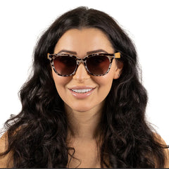 Soek Women’s Sunglasses Lila Grace Ivory Tortoise - Brown Lens - White Maple Arms
